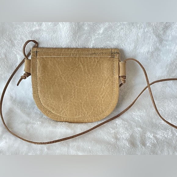 Kids Sun and Lace leather crossbody purse bag tan color adjustable link - Picture 4 of 10